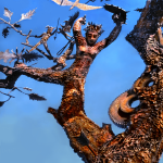 Detail of Central section of Monumental Tree Sculpture 20 feet tall