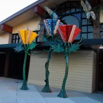 BOOK FLOWERS TOPANGA LIBRARY LATE AFTERNOON LIGHTING